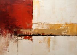 Abstract Rood | Layers of Time in Color van ARTEO Schilderijen