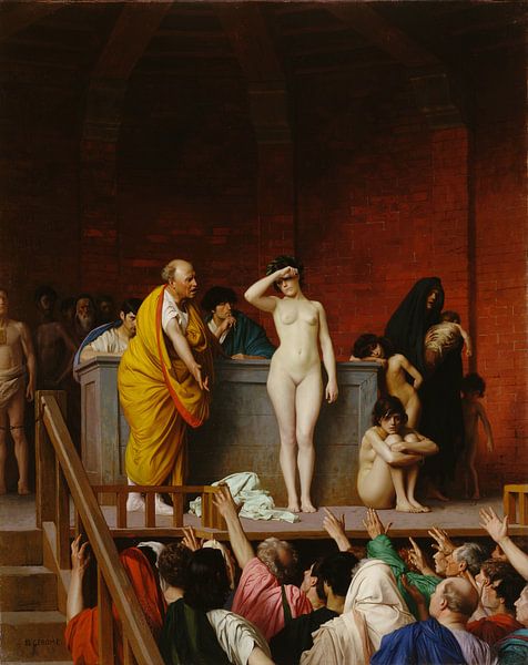 Sklavenmarkt im antiken Rom - Jean-Léon Gérôme von 1000 Schilderijen