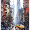 Rainlight Avenue - New York City in Bewegung von Jaladri Atelier