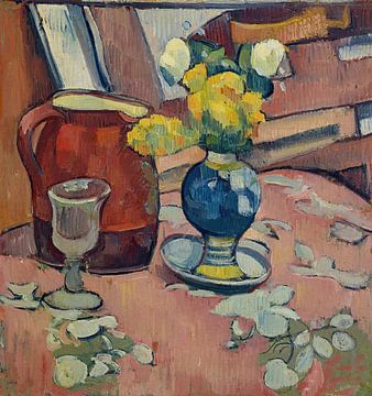 Emile Bernard - Stilleven (vaas met bloemen, kan en glas) (ca. 1892) van Peter Balan