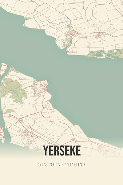 Vintage map of Yerseke (Zeeland) by Prints of Place