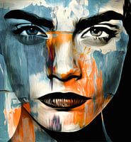 Just Face - Abstrakt Game Motiv Cara Delevingne