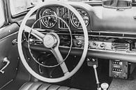 Mercedes 300 SL Roadster klassiek cabrio interieur in zwart wit van Sjoerd van der Wal Fotografie thumbnail