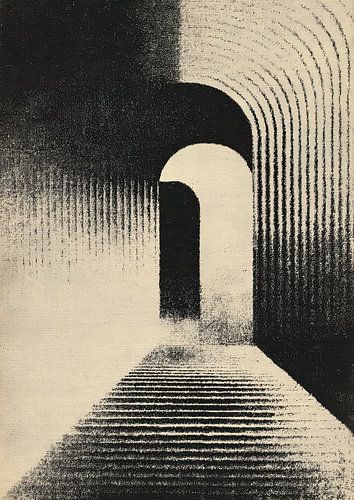 Geometrische boog met ritmische lijnen