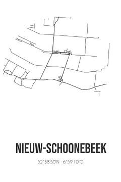 Nieuw-Schoonebeek (Drenthe) | Carte | Noir et blanc sur Rezona