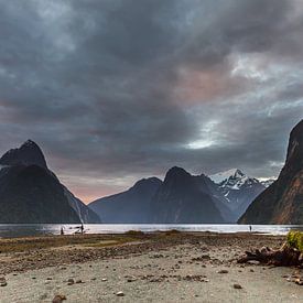 Milford Sound in de vroege avonduren van Paul de Roos