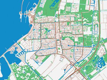 Kaart van Lelystad in de stijl Urban Ivory van Map Art Studio