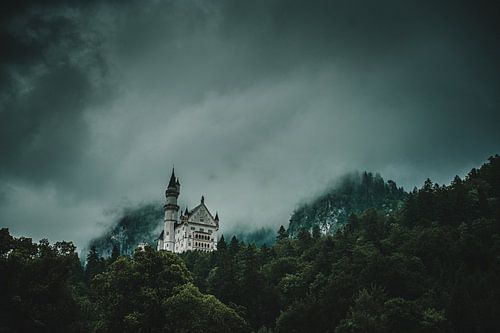 Neuschwanstein Castle in the fog