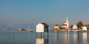 Wasserburg on Lake Constance in the morning light by Werner Dieterich