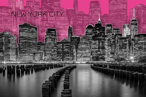 MANHATTAN skyline | Graphic Art | roze