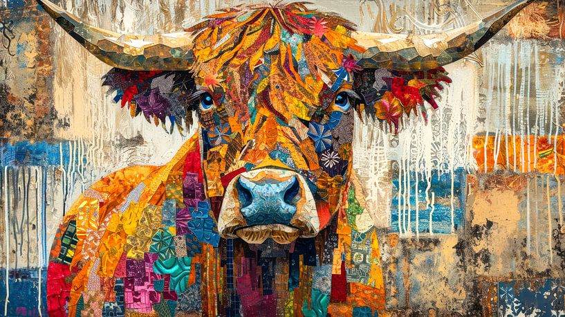 Abstrakter schottischer Highlander von Vlindertuin-Art