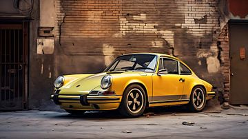 Yellow Porsche 911 E 2.0 1969 by PixelPrestige