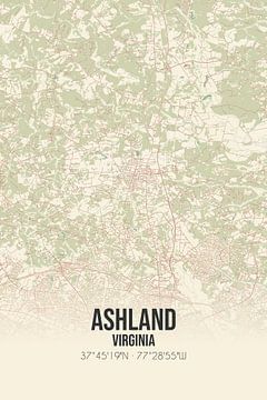 Carte ancienne d'Ashland (Virginie), USA. sur Rezona