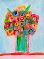 Abstract schilderij Flowers in Love.