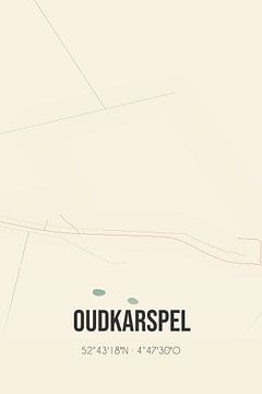 Vieille carte d'Oudkarspel (Hollande du Nord) sur Rezona