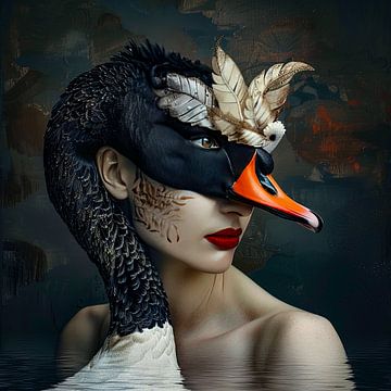 woman with swan by Egon Zitter