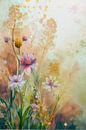 Natuurlijk schilderij: Wilde bloemen en grassen in de border van Studio Pieternel thumbnail