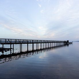 Sunrise at the beach overlooking Flensborg Fjord | Travel photography | Clouds | Reflection by Kelsey van den Bosch