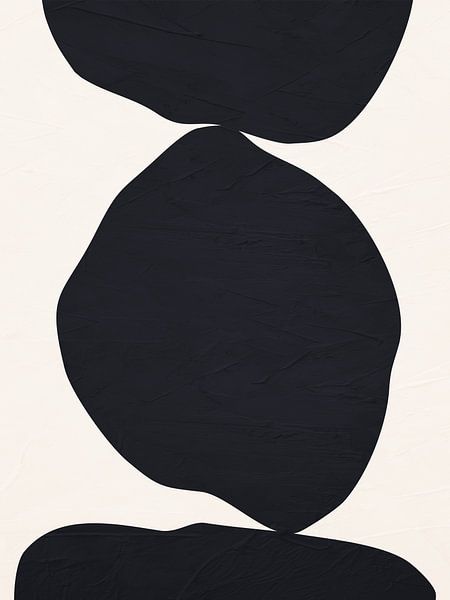 Organic abstract art - black and white tones by Online Arts