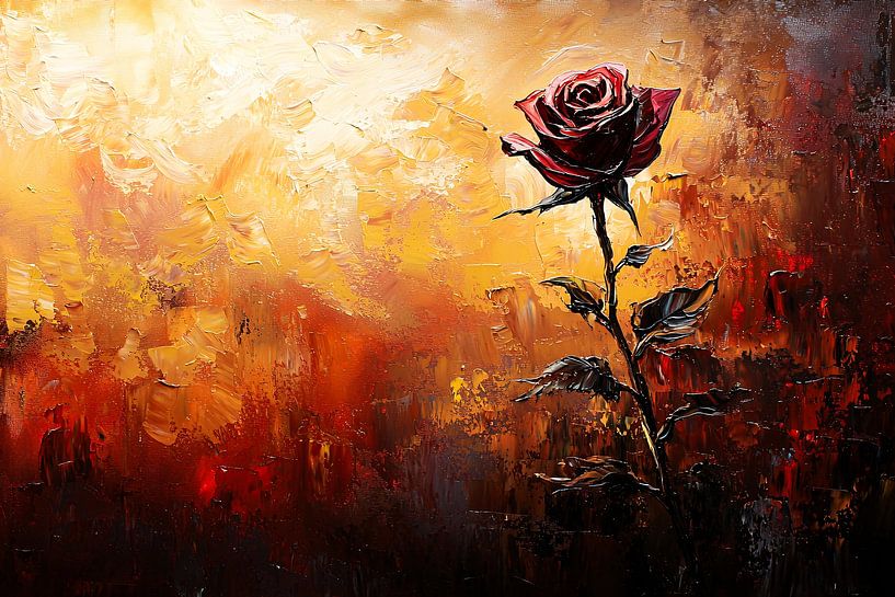 Abstrakte Rose mit warmen Farben von Imperial Art House