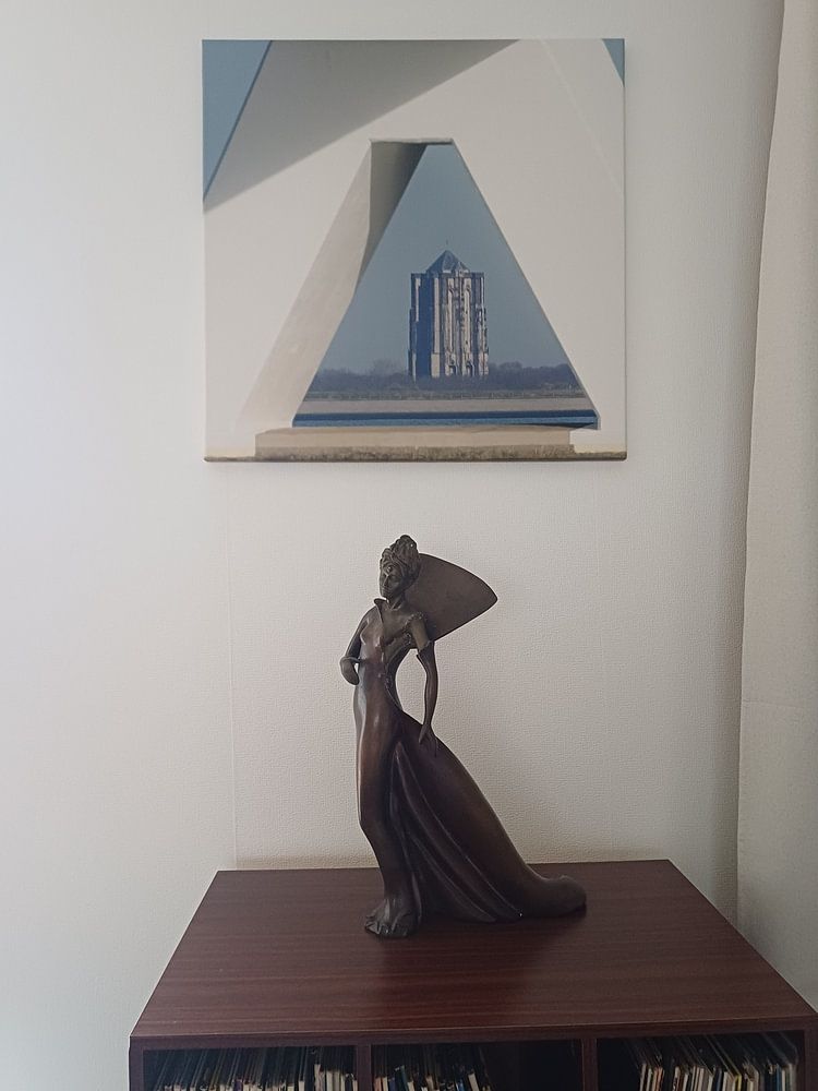 Dikke Toren in frame of Zeeland Bridge  by Jan Jongejan 