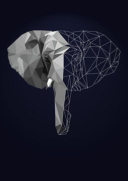 Elefant, geometrische Illustration von Nynke Altenburg