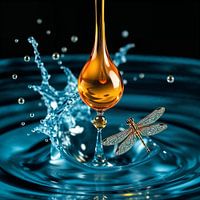 Gouden nectar met gouden libel
