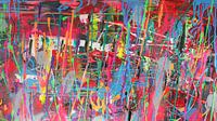 Kleurrijk abstract Pollock dripping van Ina Wuite thumbnail