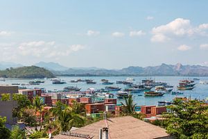 View of the port of Labuan Bajo on Flores in Indonesia sur Michiel Ton