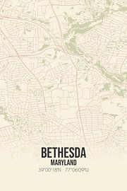 Alte Karte von Bethesda (Maryland), USA. von Ortsdrucke