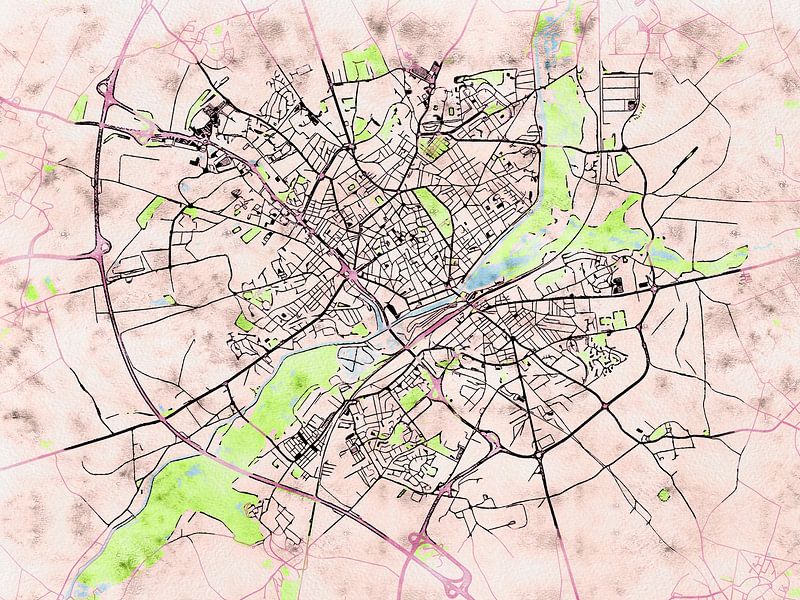 Carte de Saint-Quentin avec le style 'Soothing Spring' par Maporia