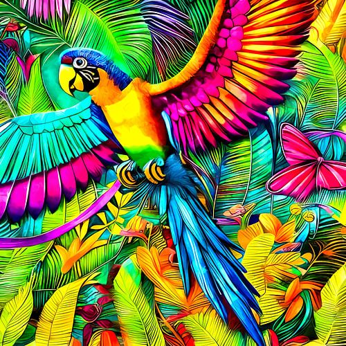 PAPAGEI in regenboogkleuren