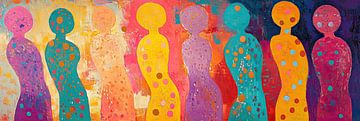 Abstrakte Menschen | Farbige Figuren mit Punkten von Kunst Laune