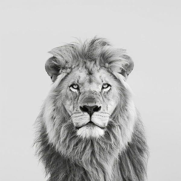 Lion in black and white by Poster Art Shop