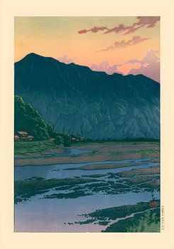 Chichibu bij avond door Kawase Hasui