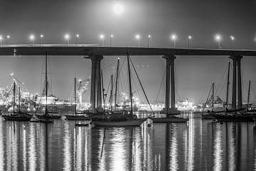 Onder een helder licht - Haven van San Diego van Joseph S Giacalone Photography