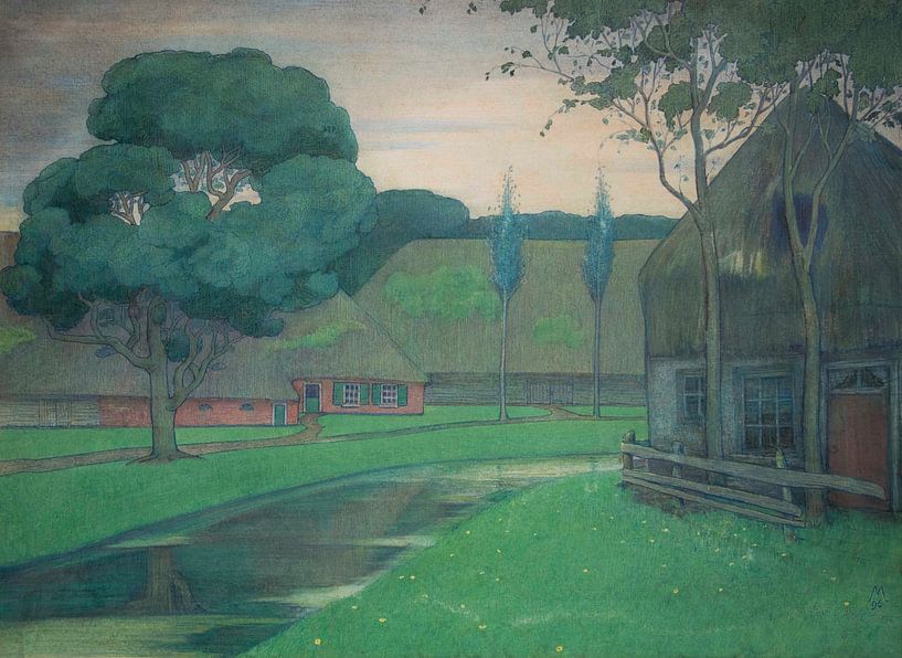 Simon Moulin, Drenthe landscape, 1896 by Atelier Liesjes
