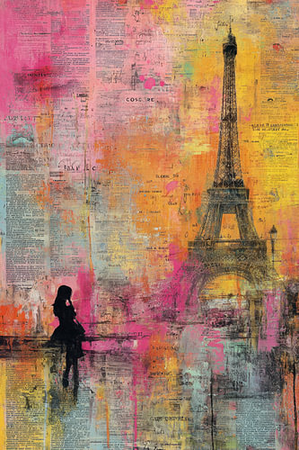Das romantische Paris – Der Eiffelturm voller Träume von BowiScapes – Kunst und urbane Wandgestaltung