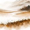 Minimalistische Aquarelllandschaft 08 von Jack Schoneveld