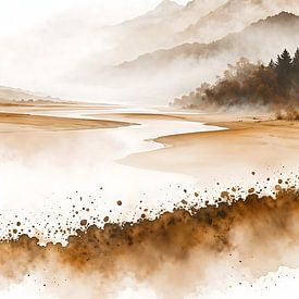 Minimalist watercolour landscape 08 by Jack Schoneveld
