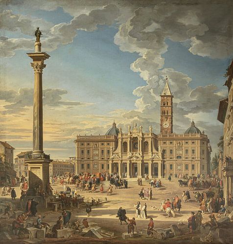 Gezicht op de Piazza Santa Maria Maggiore, Giovanni Paolo Pannini