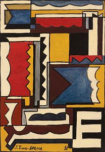 Joaquín Torres García - Struktur mit ineinander greifenden Formen (1933)