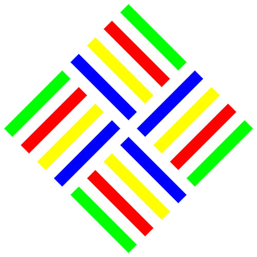 No Crossing | Open | S=2 | Gap=1 | Color=4 | RGBY | Center=Blue