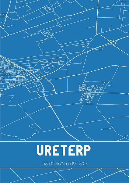 Blueprint | Map | Ureterp (Fryslan) by Prints of Place