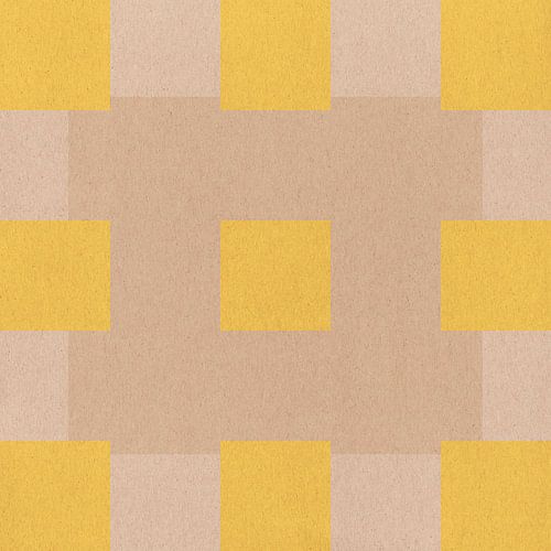Abstracte geometrische kunst geïnspireerd door Josef Albers. Zacht geel en beige
