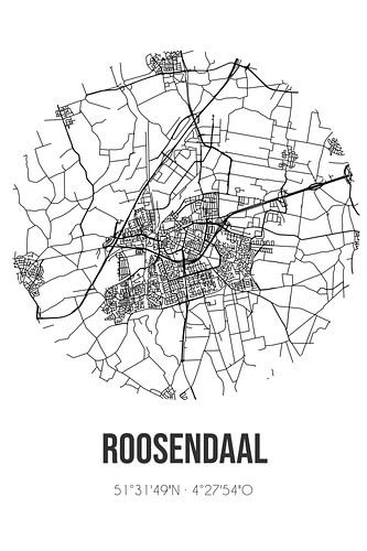 Roosendaal (Noord-Brabant) | Landkaart | Zwart-wit