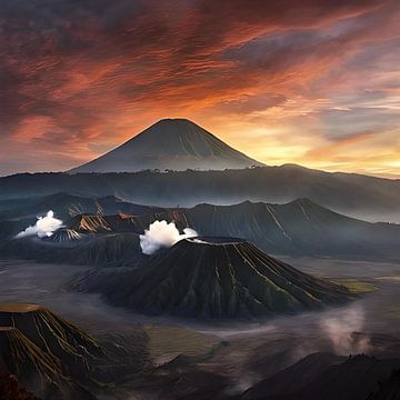 Lever de soleil sur le volcan Bromo sur Gert-Jan Siesling