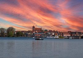 Panorama van de stad Müritz in Duitsland
