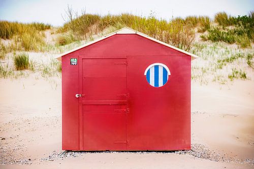 Strandhuisje op het strand van Texel