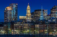 BOSTON Avond skyline van North End & Financial District van Melanie Viola thumbnail